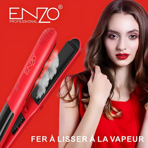 ENZO Professional Ionic Steam Flat Iron Fast Ceramic Titanium Hair Straightener