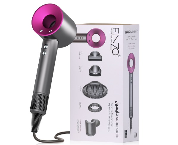 PrecisionWare Enzo Dy-888 Supersonic Blow Dryer, Professional High-Speed Hair Dryer With Ionic Technology, Magnetic Attachments - Intl Version - Rich Blue