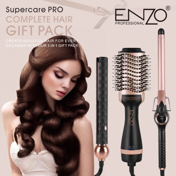 ENZO EN-3311 HAIR STYLING TOOLS ELECTRIC STRAIGHT AND CURLY HAIR COMB ELECTRIC 3 IN 1 HOT AIR HAIR DRYER BRUSH